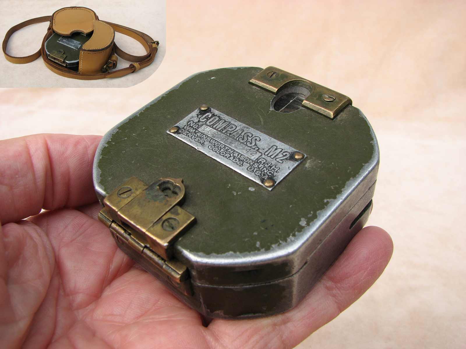 Rare Brunton M2 compass by William Ainsworth dated 1942